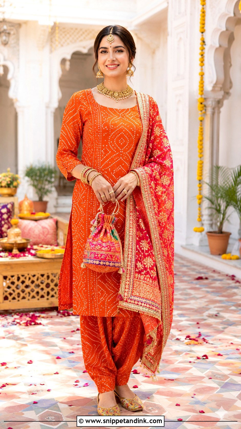 Orange Bridal Bandhani Salwar Suit - Snippet and Ink - 25 Bridal Salwar Suits Wedding