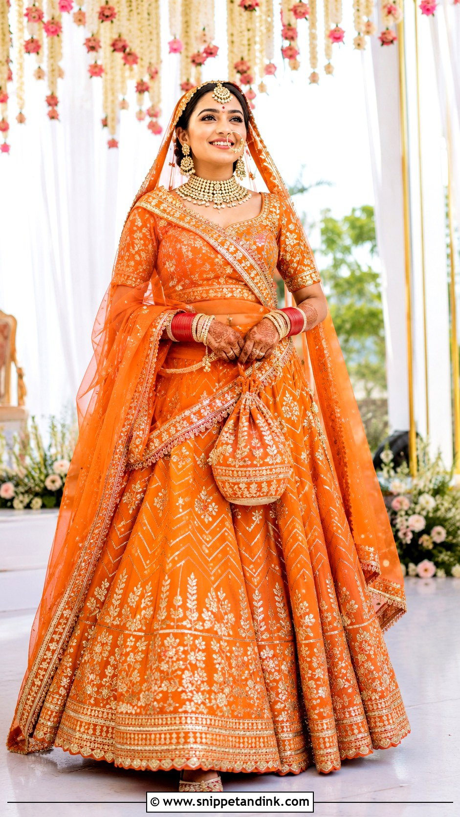 Orange Bridal Lehenga For Wedding Day - Snippet and Ink - 25 Indian Bridal Outfits Wedding Day