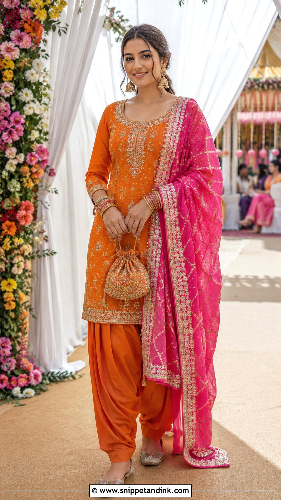 Orange Embroidered Punjabi Salwar Suit - Snippet and Ink - 20 Punjabi Salwar Suits Party Wear Wedding