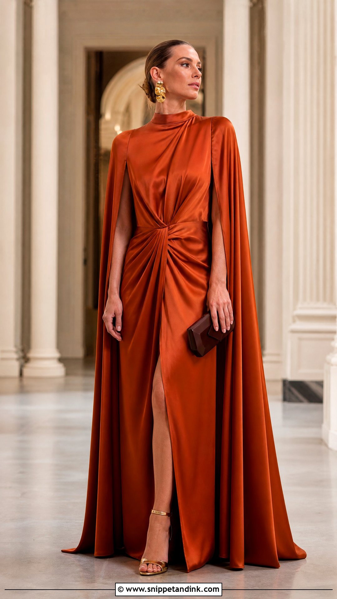 Orange Gown With Bronze Accessories - Snippet and Ink - 20 Gown Colors