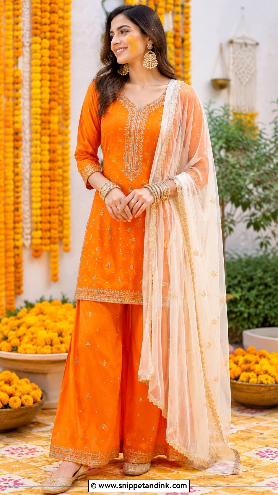Orange Haldi Suit - Snippet and Ink - 25 Haldi Suit Ideas