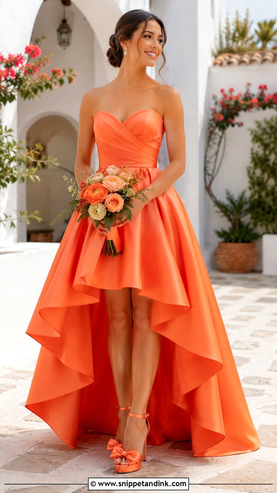Orange High Low Wedding Dress - Snippet and Ink - 25 Orange Wedding Dress Ideas