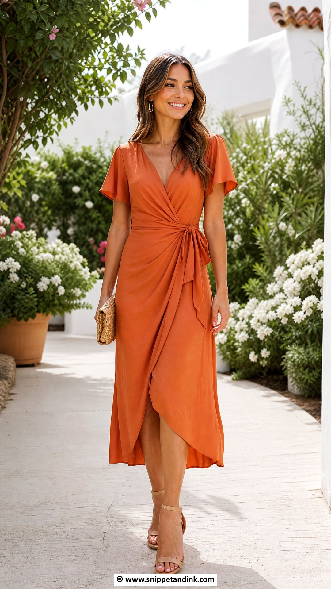 Orange Midi Dress - Snippet and Ink - 35 27 Dresses