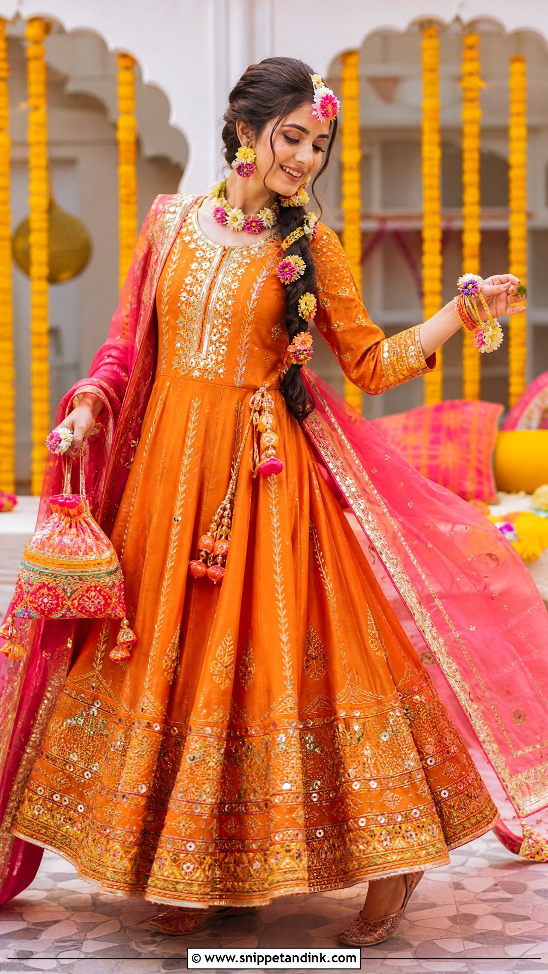 Orange Pakistani Bridal Gown - Snippet and Ink - 20 Pakistani Bridal Gowns