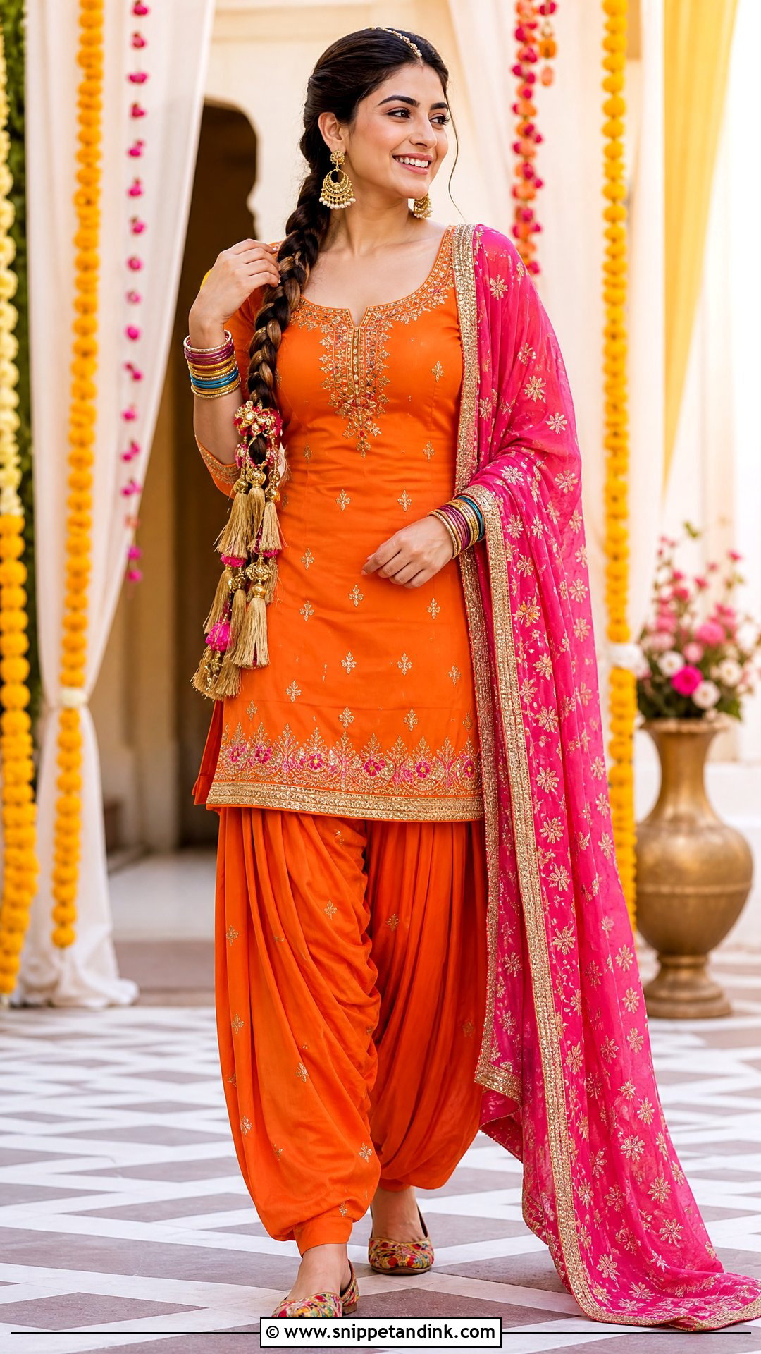 Orange Patiala Suit For Jaago - Snippet and Ink - 25 Jaago Outfit Ideas