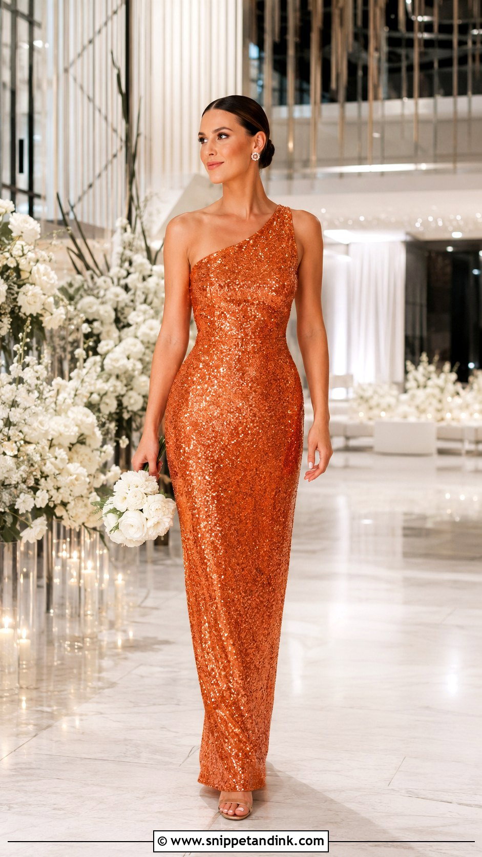 Orange Sequin Wedding Dress - Snippet and Ink - 25 Orange Wedding Dress Ideas