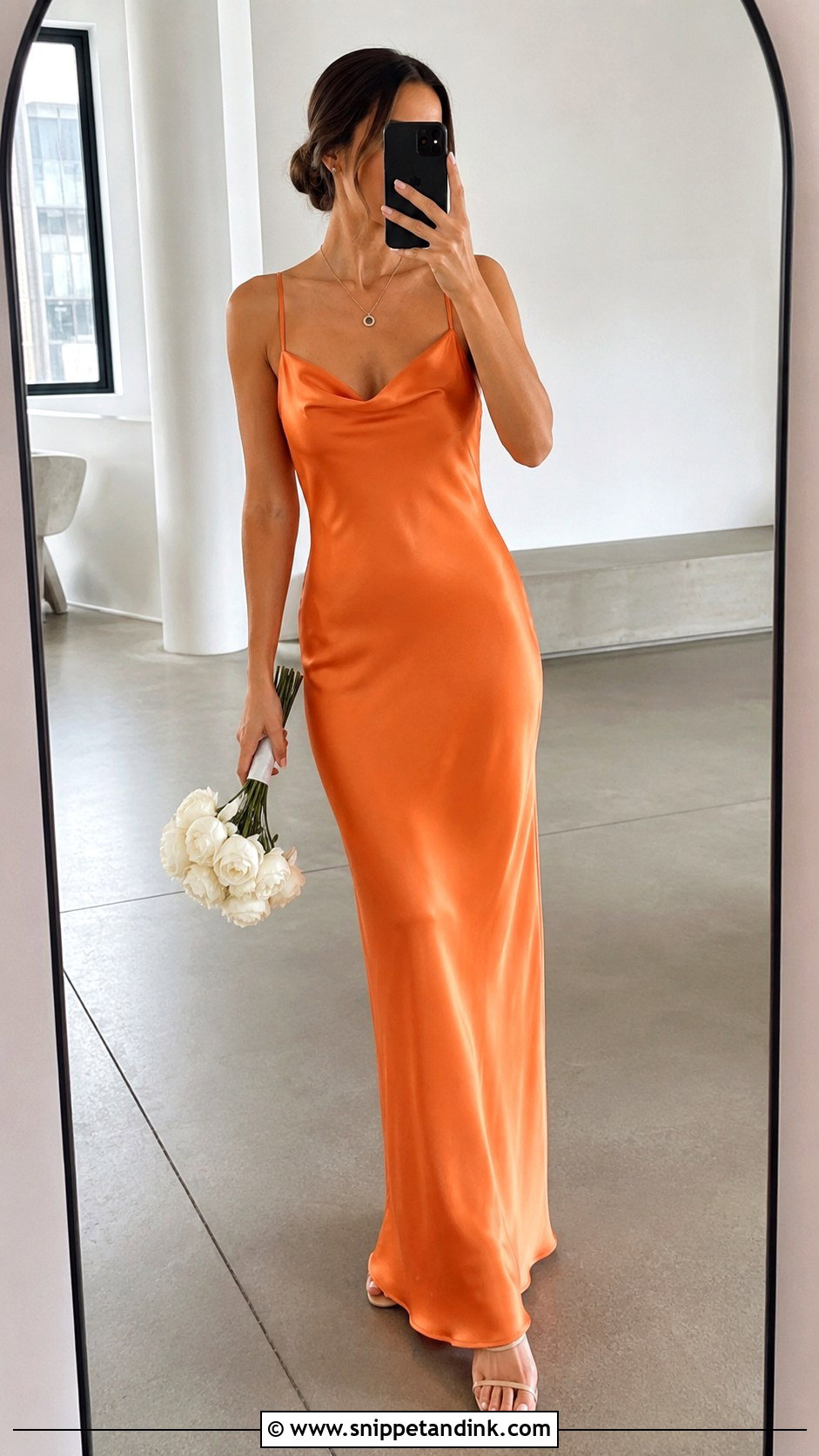 Orange Slip Wedding Dress - Snippet and Ink - 25 Orange Wedding Dress Ideas
