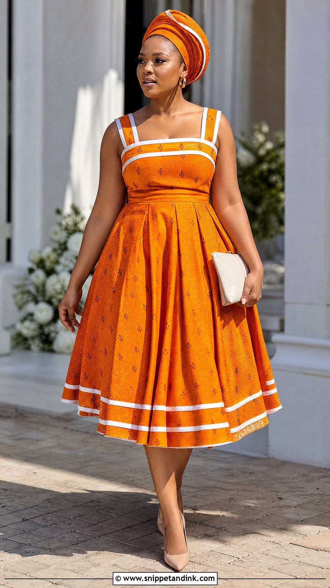Orange Sotho Traditional Wedding Dress - Snippet and Ink - 20 Sotho Traditional Wedding Dresses