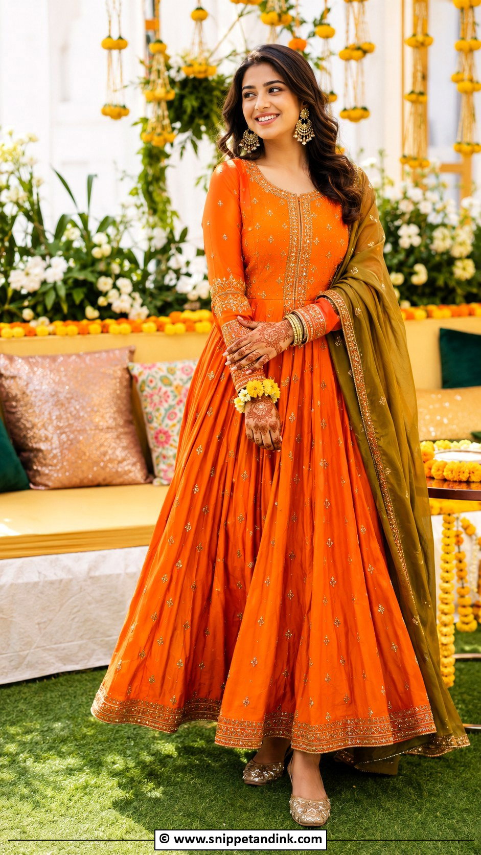 Orange Suit For Mehandi - Snippet and Ink - 25 Mehandi Outfit Ideas