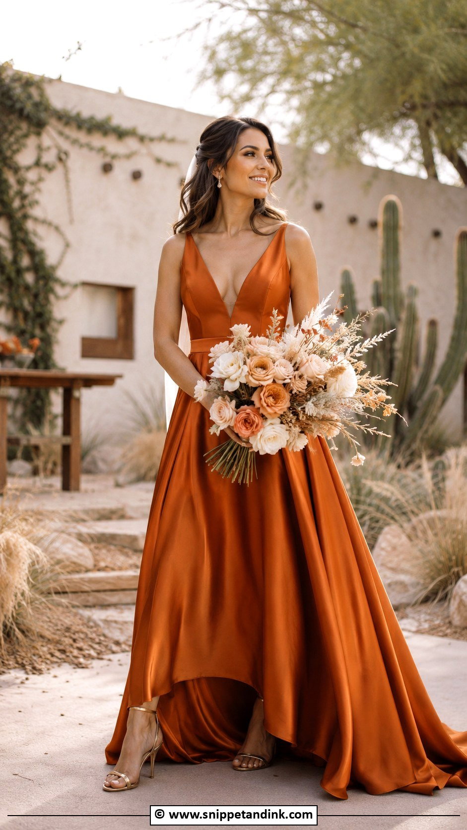 Orange Wedding Dress - Snippet and Ink - 25 Colourful Wedding Dress Ideas