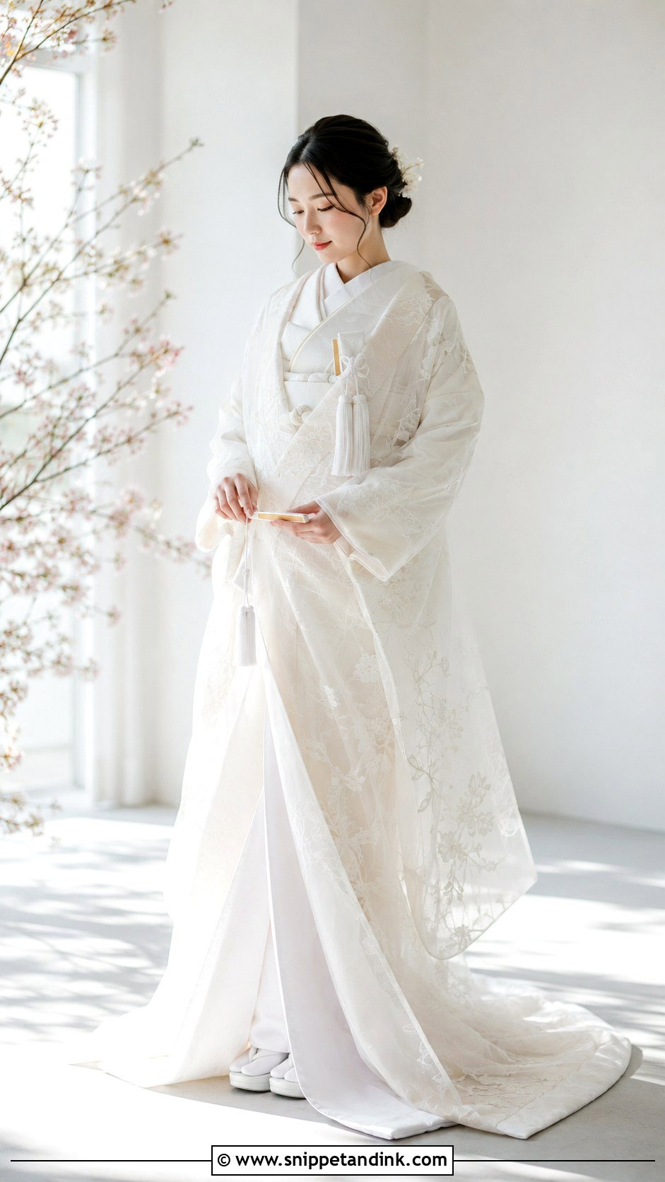 Organdy Uchikake Wedding Kimono - Snippet and Ink - 25 Traditional Japanese Wedding Dress Ideas