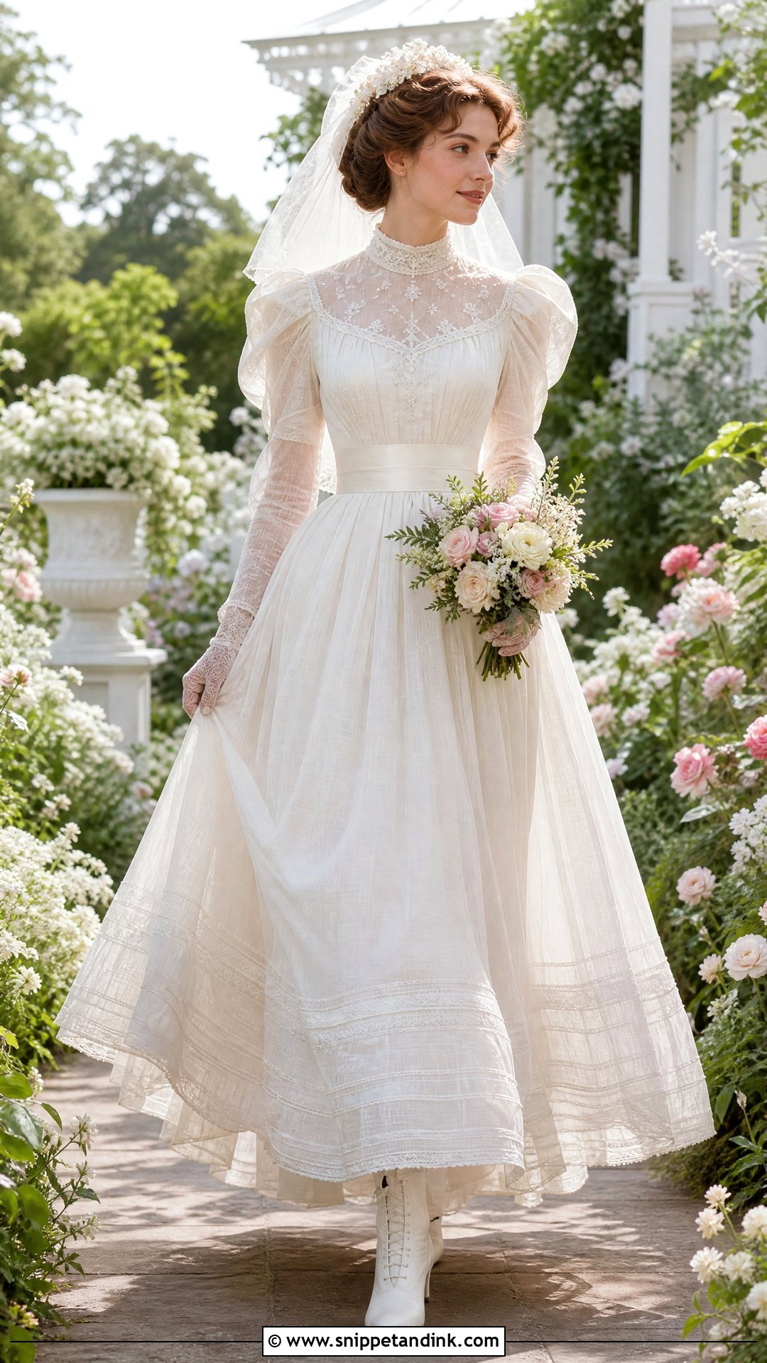 Organdy Victorian Garden Wedding Dress - Snippet and Ink - 20 Victorian Wedding Dress 19th Century Ideas