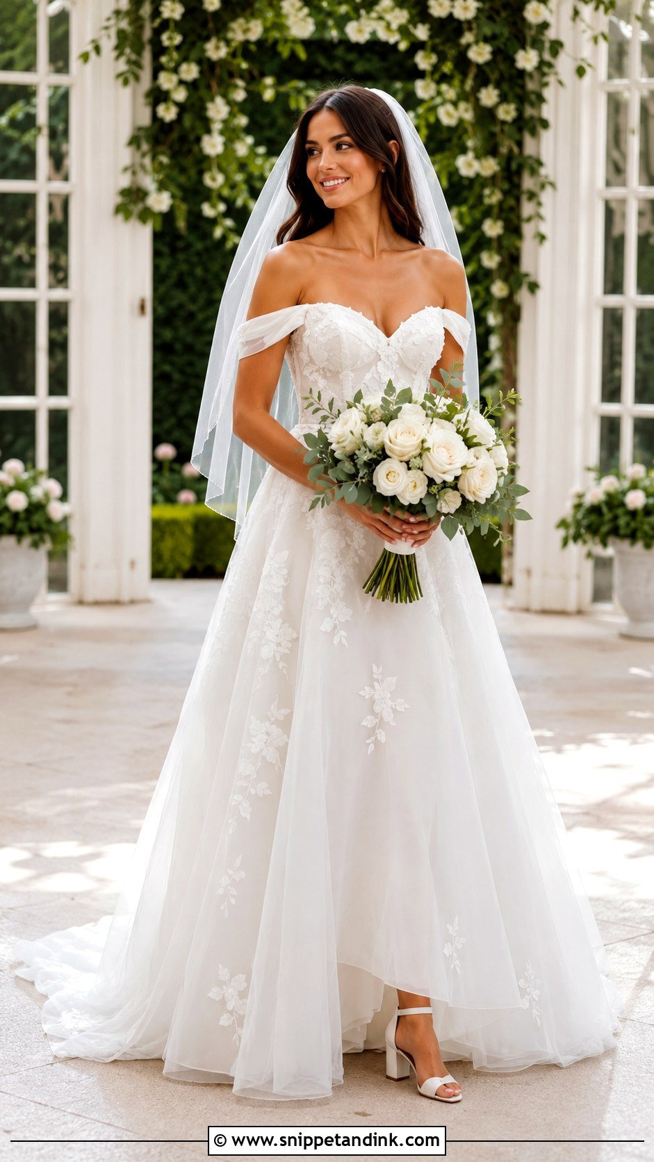 Organza A Line Off the Shoulder Wedding Dress - Snippet and Ink - 20 A Line Wedding Dress Off the Shoulder Ideas
