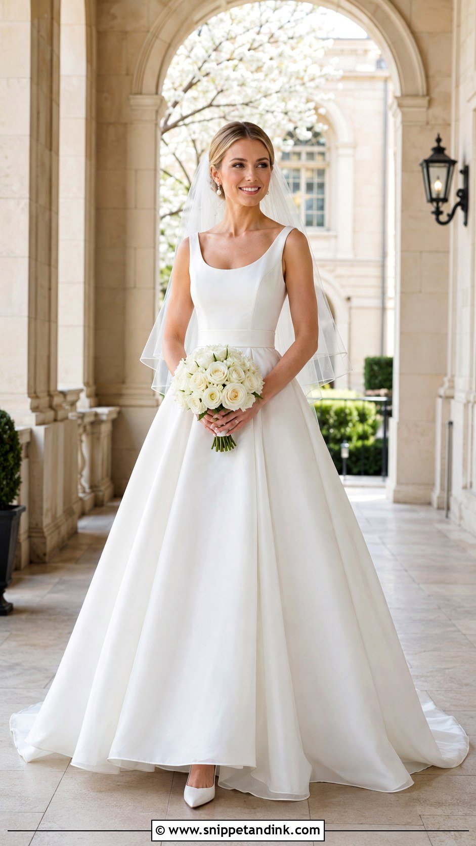 Organza A Line Wedding Dress With Pleated Skirt - Snippet and Ink - 20 Classic a Line Wedding Dress Ideas