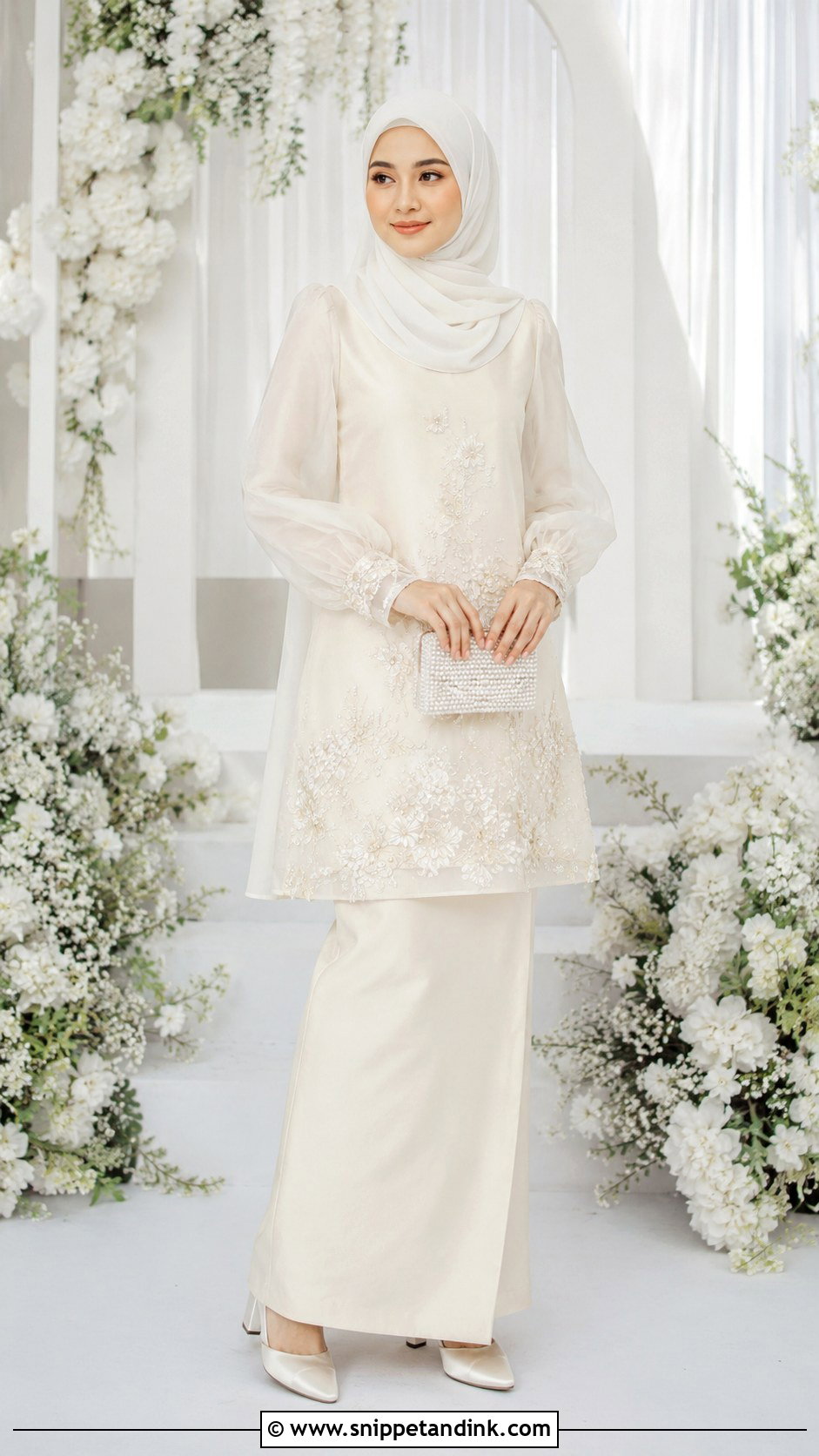 Organza Baju Kurung Nikah Dress - Snippet and Ink - 25 Malay Nikah Wedding Dress Ideas