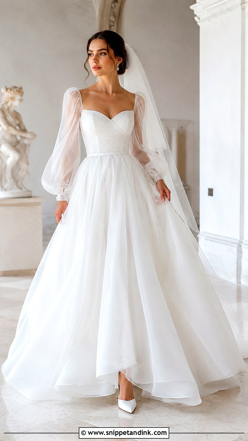 Organza Ball Gown Wedding Dress With Sleeves - Snippet and Ink - 25 Ball Gown Wedding Dress with Sleeves