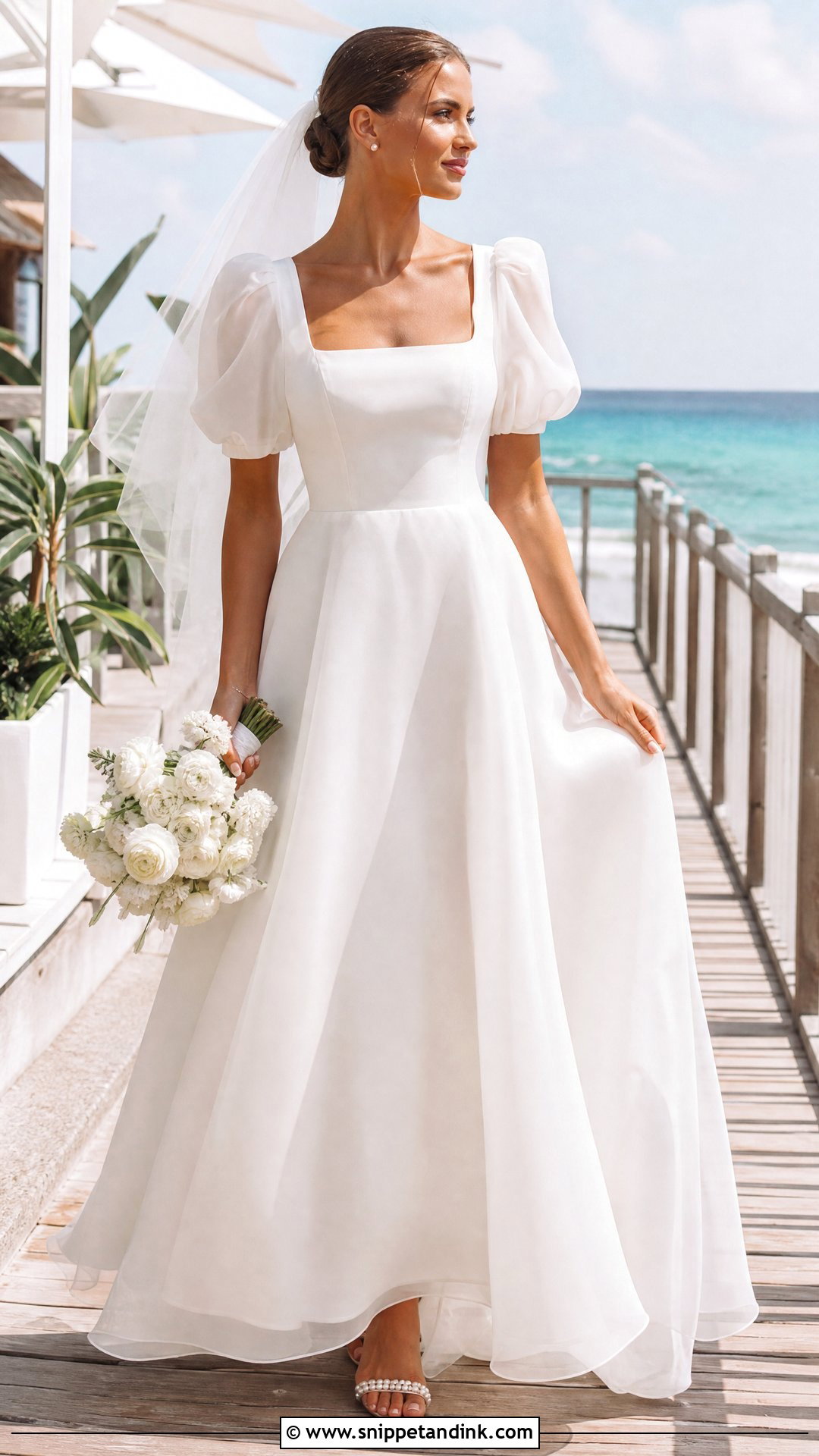 Organza Beach Wedding Dress - Snippet and Ink - 25 Coastal Wedding Dress Ideas