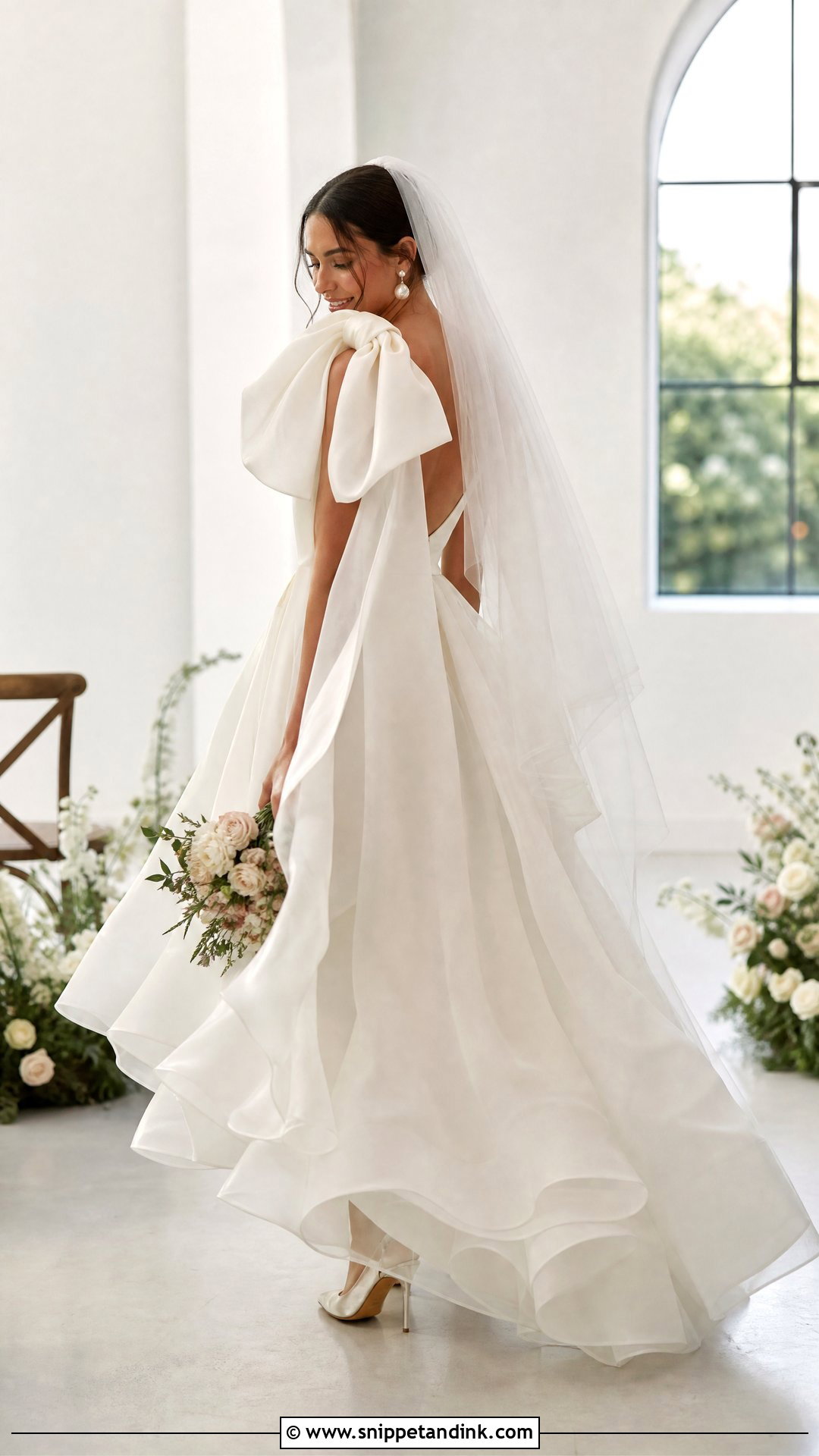 Organza Bow Wedding Dress - Snippet and Ink - 25 Bow Wedding Dress Ideas