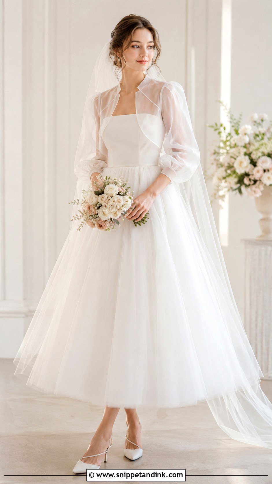 Organza Bridal Bolero With Tulle Skirt - Snippet and Ink - 25 Bridal Bolero Ideas