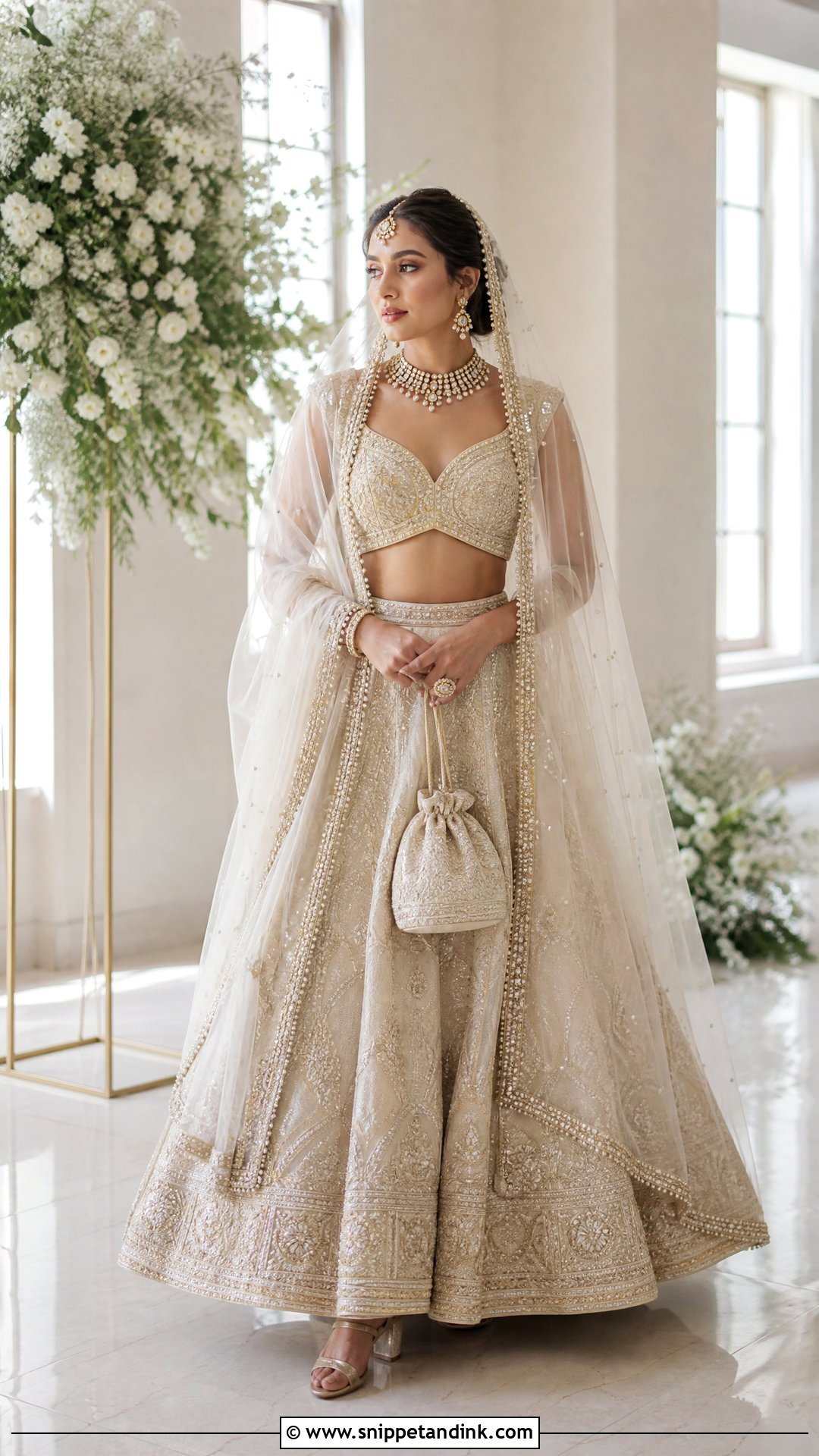 Organza Bridal Dupatta - Snippet and Ink - 20 Bridal Duppata Design Ideas