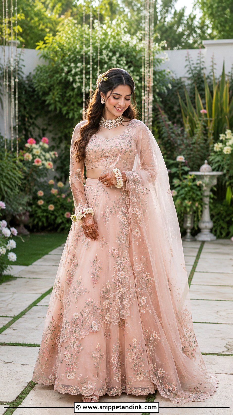 Organza Bridal Mehndi Lehenga - Snippet and Ink - 30 Bridal Mehndi Dresses Ideas