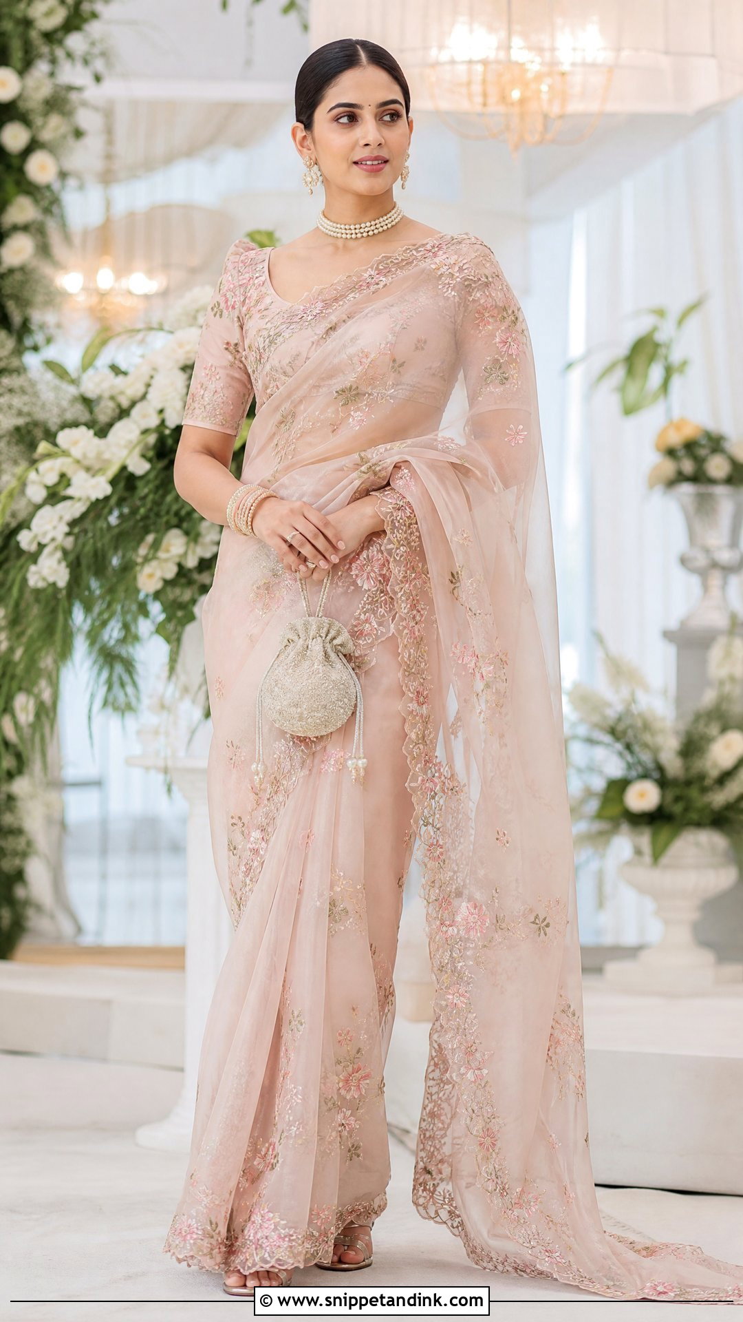 Organza Bridal Saree - Snippet and Ink - 20 Simple Indian Bridal Outfit Ideas