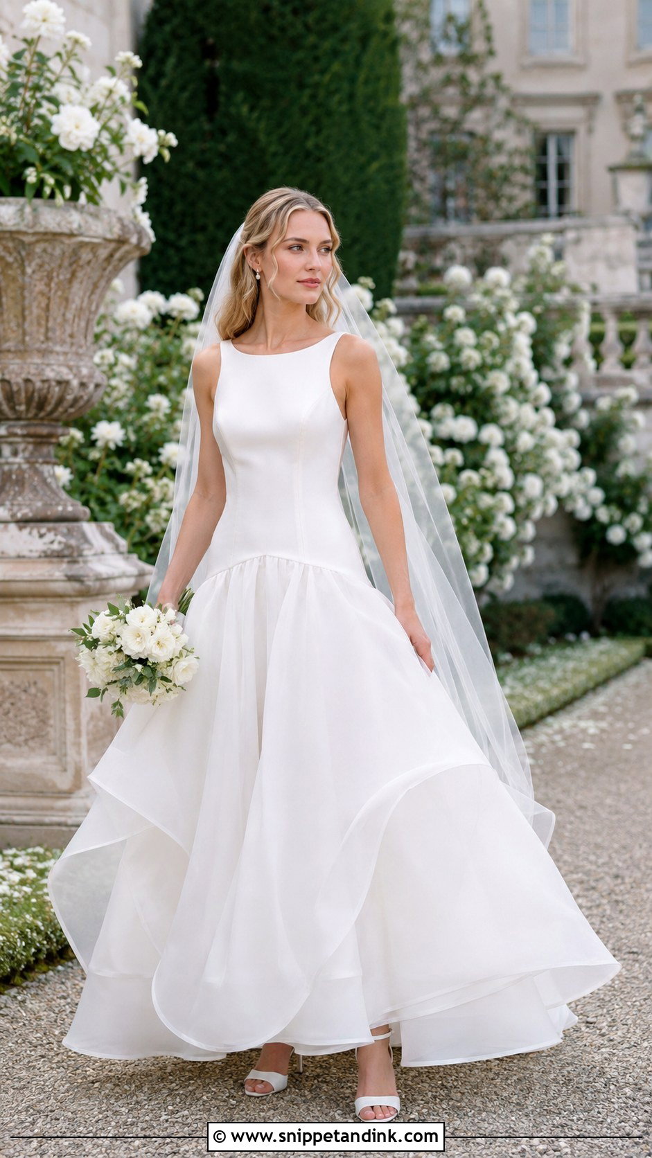 Organza Drop Waist A Line Wedding Dress - Snippet and Ink - 25 Drop Waist a Line Wedding Dress Ideas