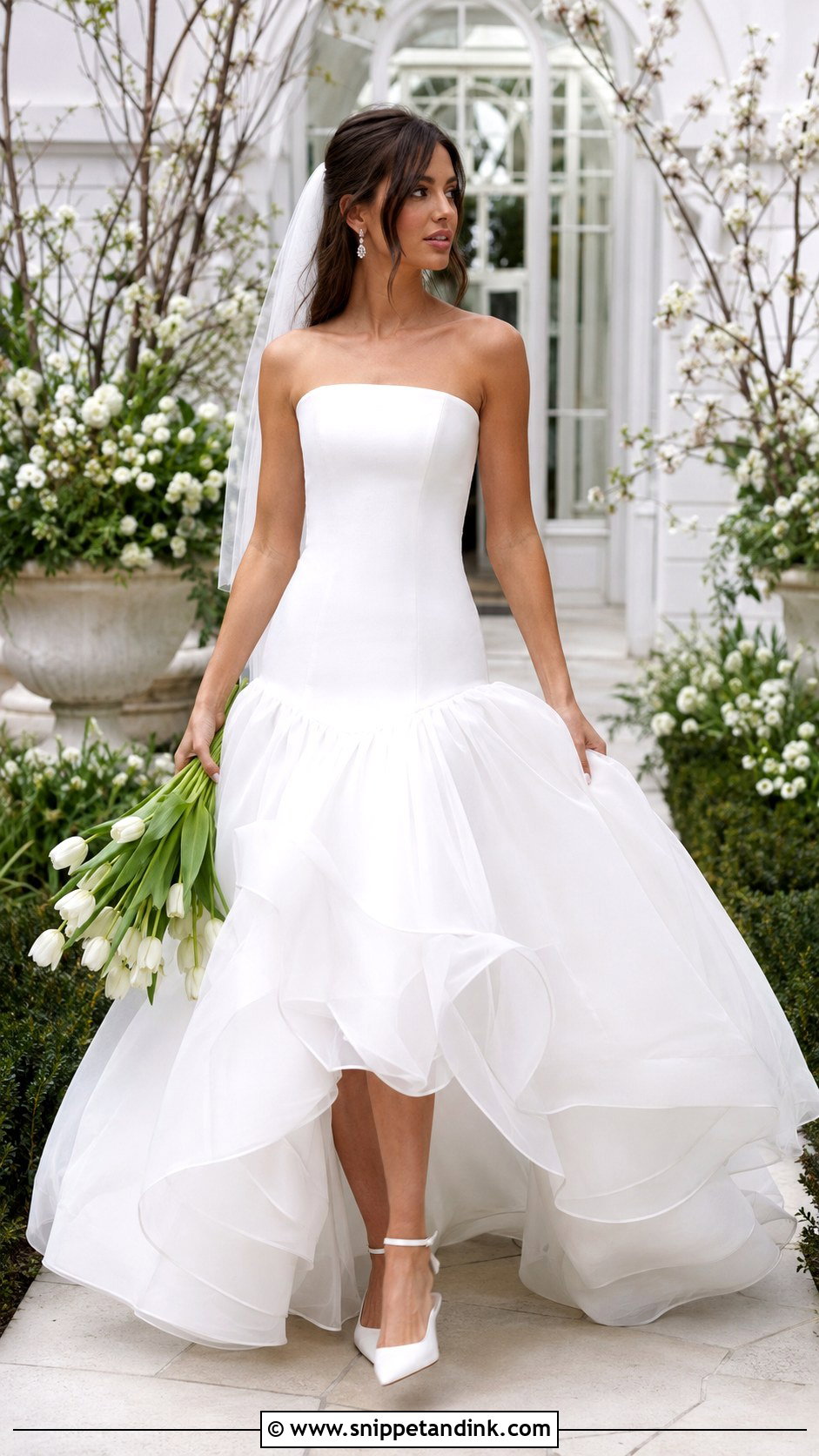 Organza Drop Waist Wedding Dress - Snippet and Ink - 20 Dropwaist Wedding Dresses