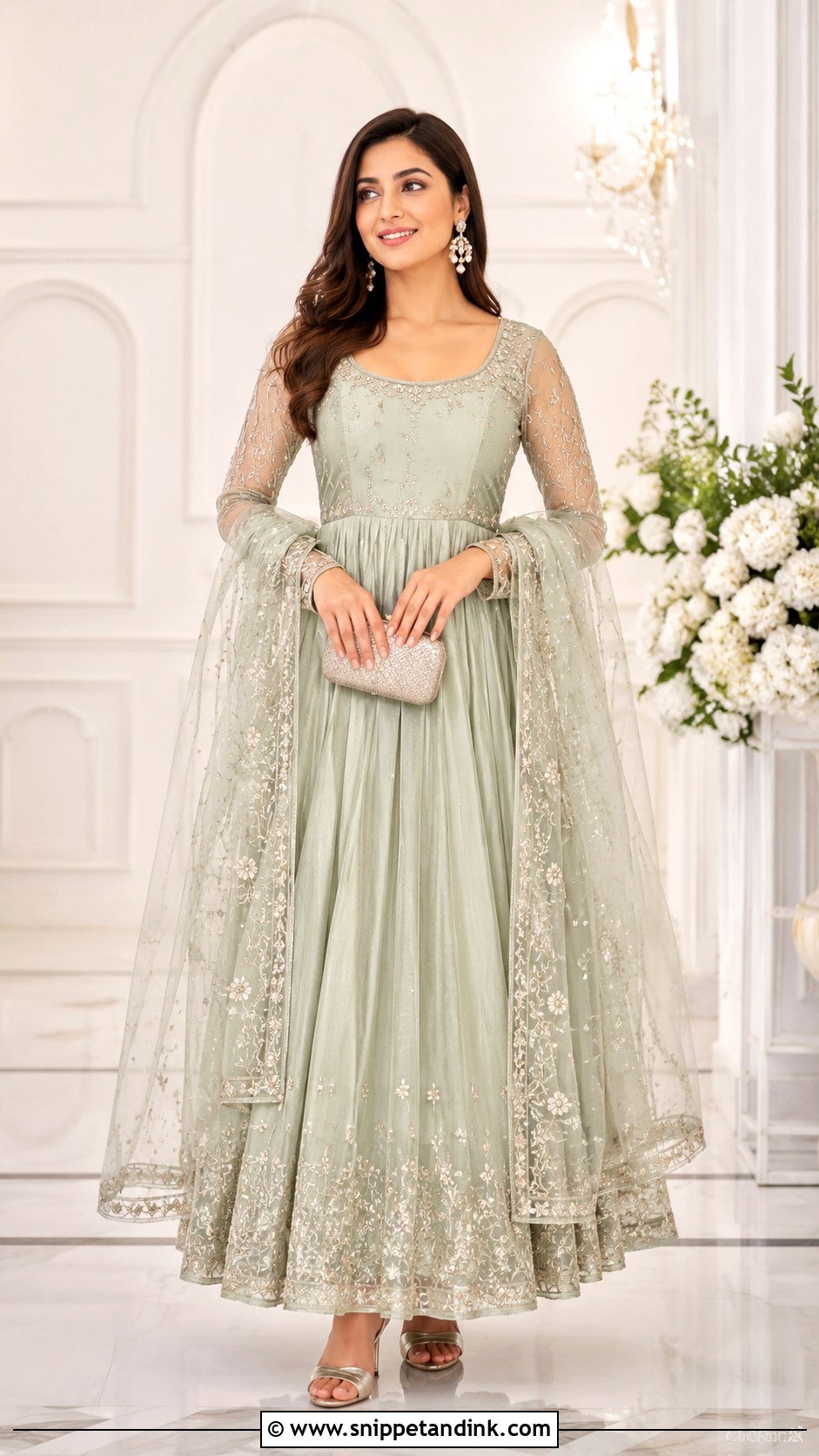 Organza Dupatta Anarkali Gown - Snippet and Ink - 25 Anarkali Gown with Dupatta Ideas