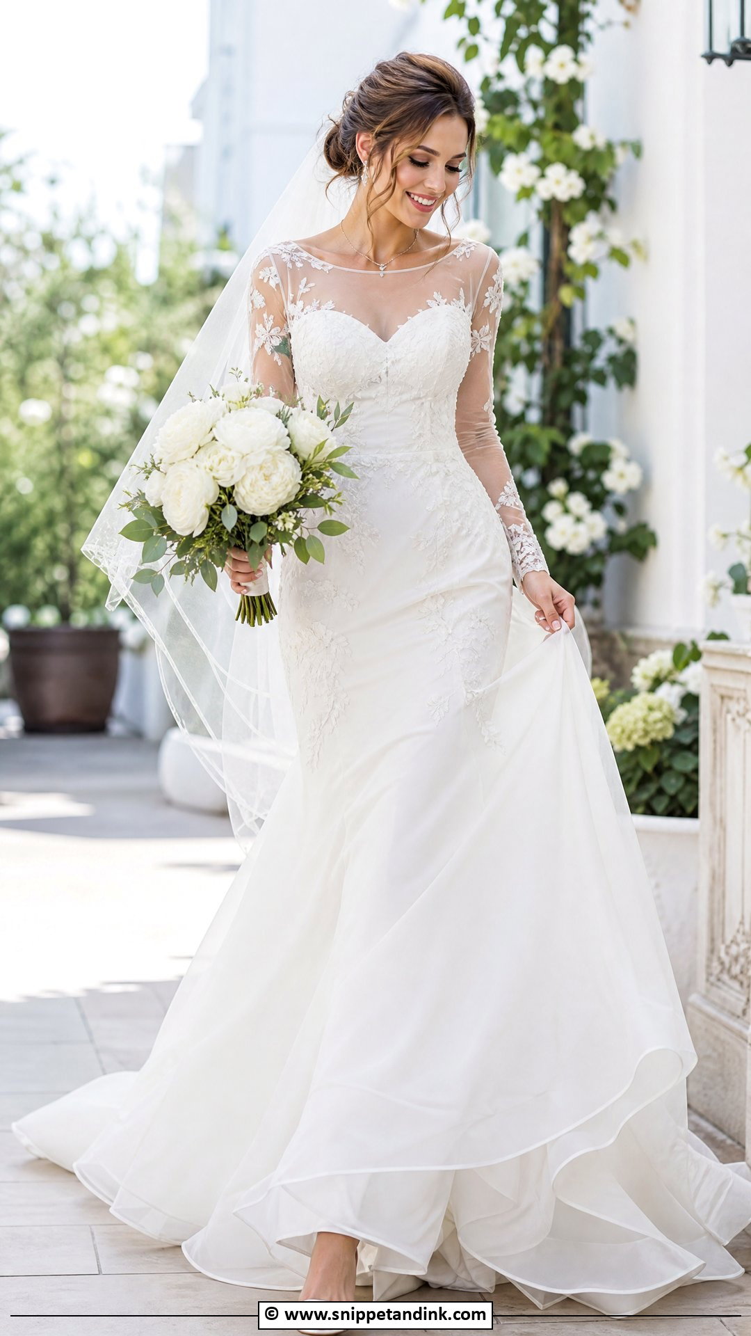 Organza Fit And Flare Wedding Dress - Snippet and Ink - 35 Fit and Flare Wedding Dress Ideas