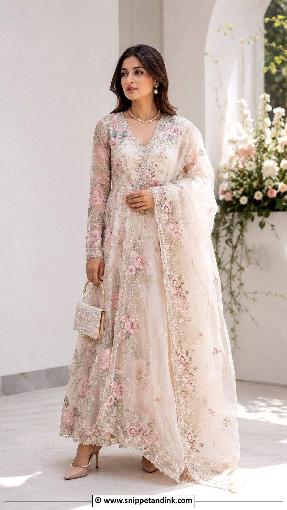Organza Gown With Dupatta - Snippet and Ink - 30 Gown with Dupatta Ideas