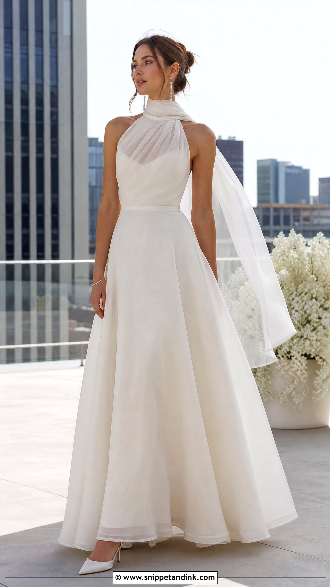 Organza Halter Wedding Dress - Snippet and Ink - 20 Organza Bridal Ideas
