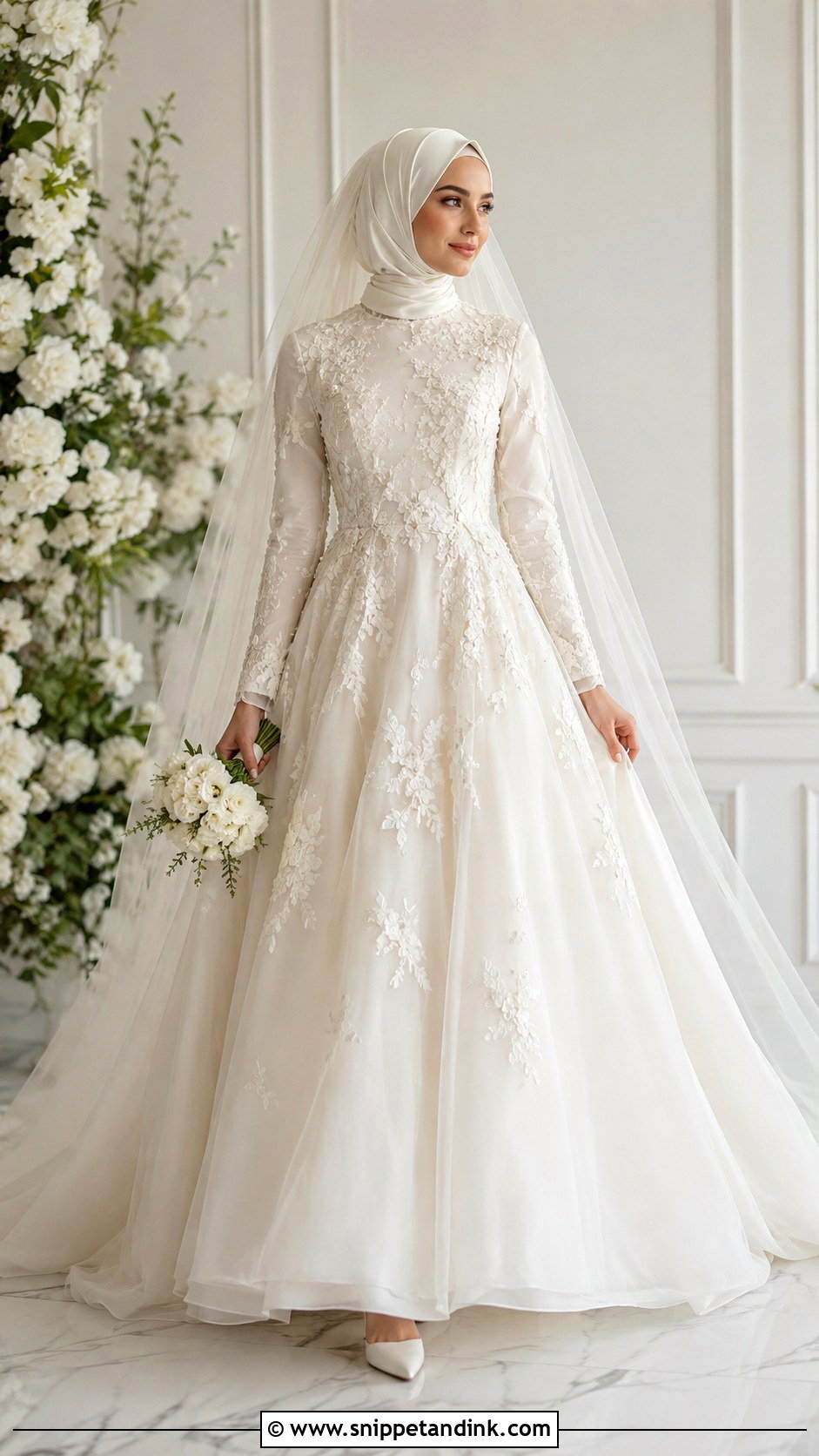 Organza Hijab Wedding Dress - Snippet and Ink - 25 Elegant Hijab Wedding Dress Ideas