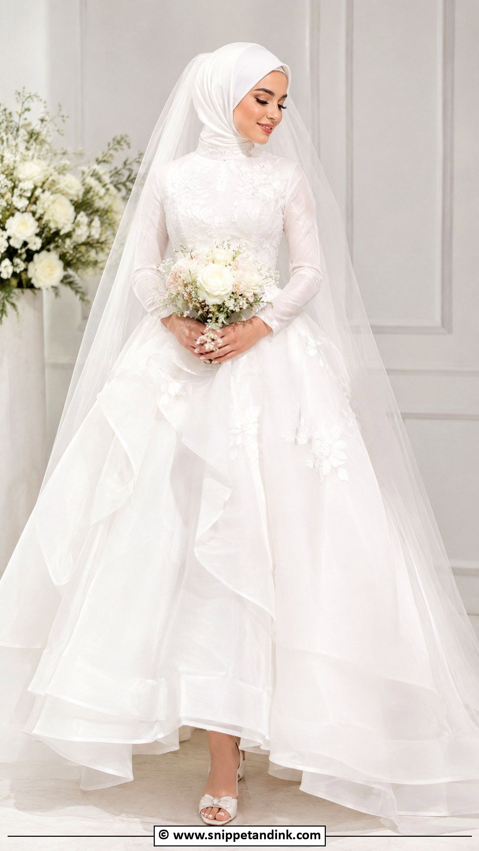 Organza Hijabi Wedding Dress - Snippet and Ink - 30 Hijabi Wedding Dress Ideas
