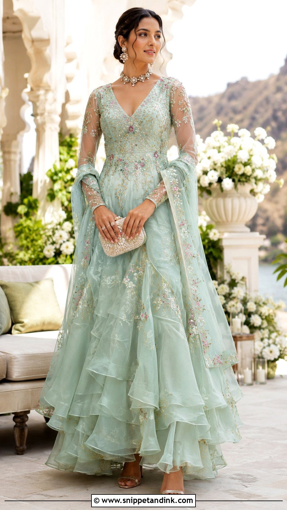Organza Indian Wedding Gown - Snippet and Ink - 30 Indian Wedding Gowns