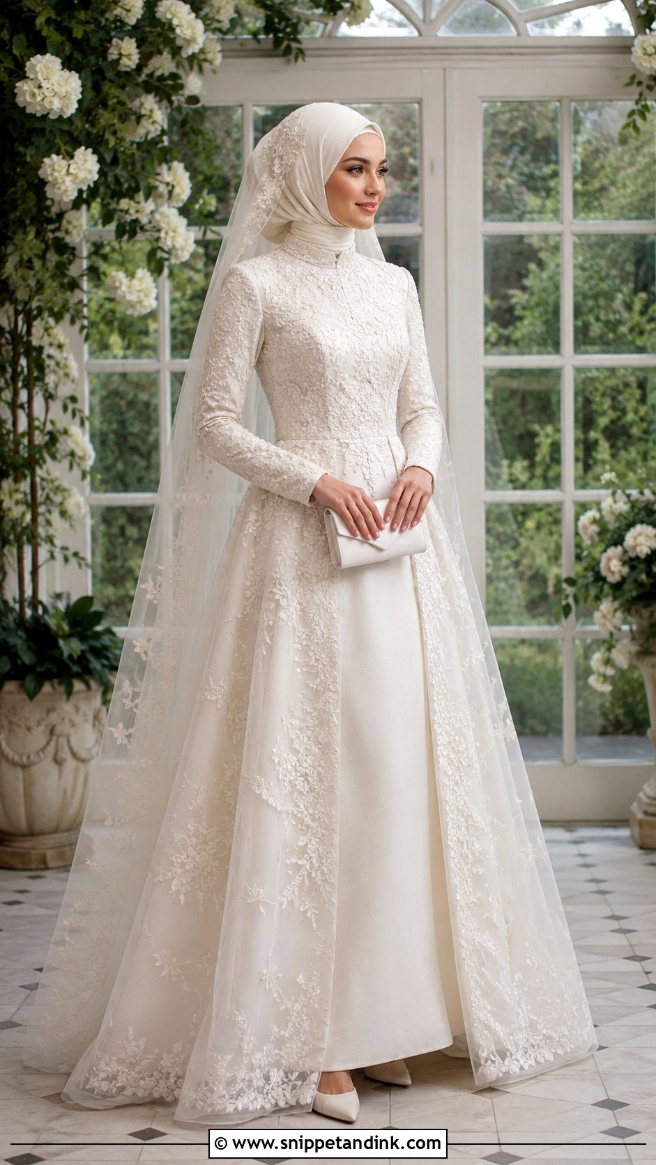 Organza Islamic Wedding Dress With Embroidered Hijab - Snippet and Ink - 20 Islamic Wedding Dress Hijab Bride Bridal Gowns