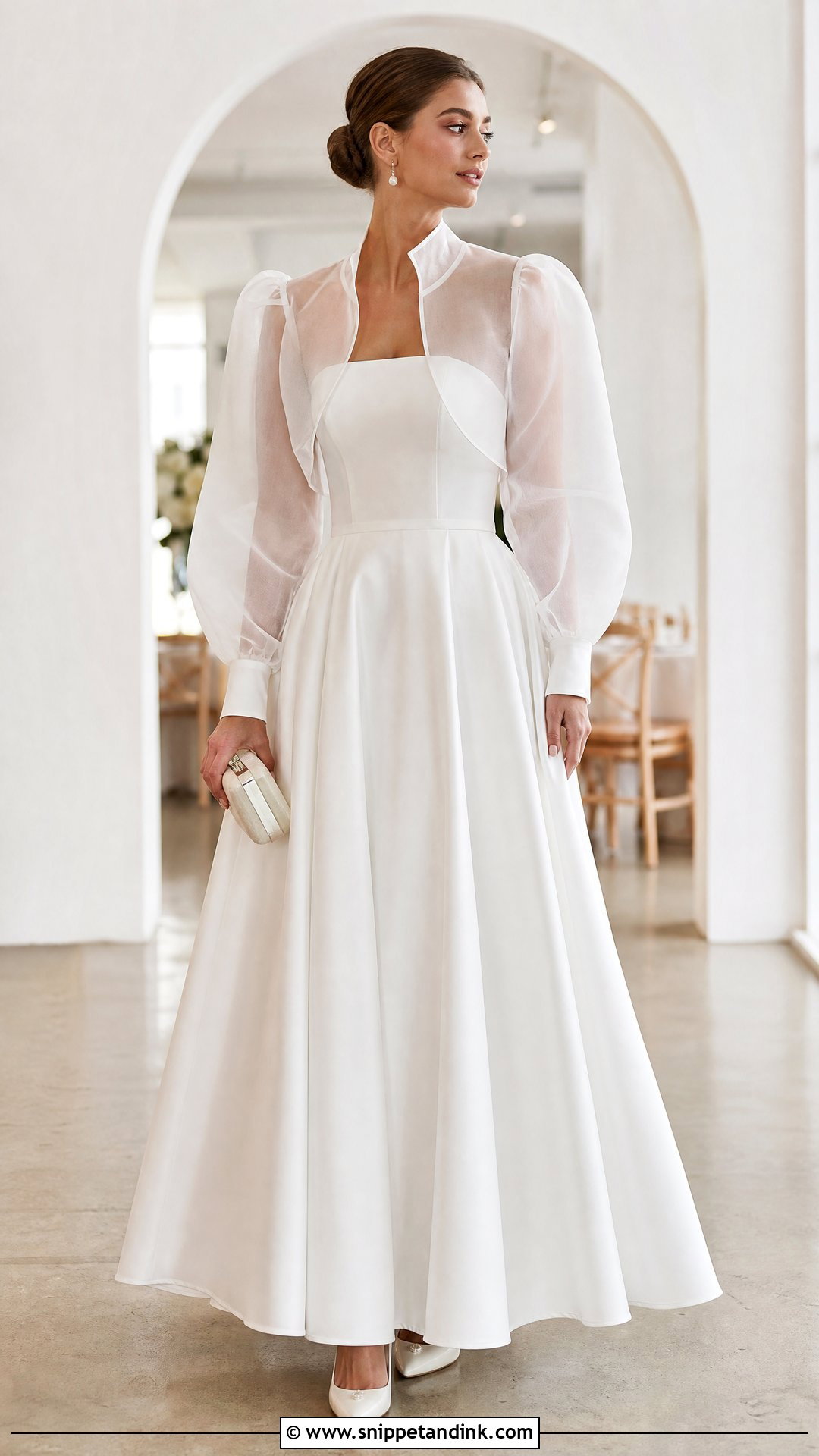 Organza Jacket Wedding Dress Cover - Snippet and Ink - 20 Wedding Dress Cover Ideas