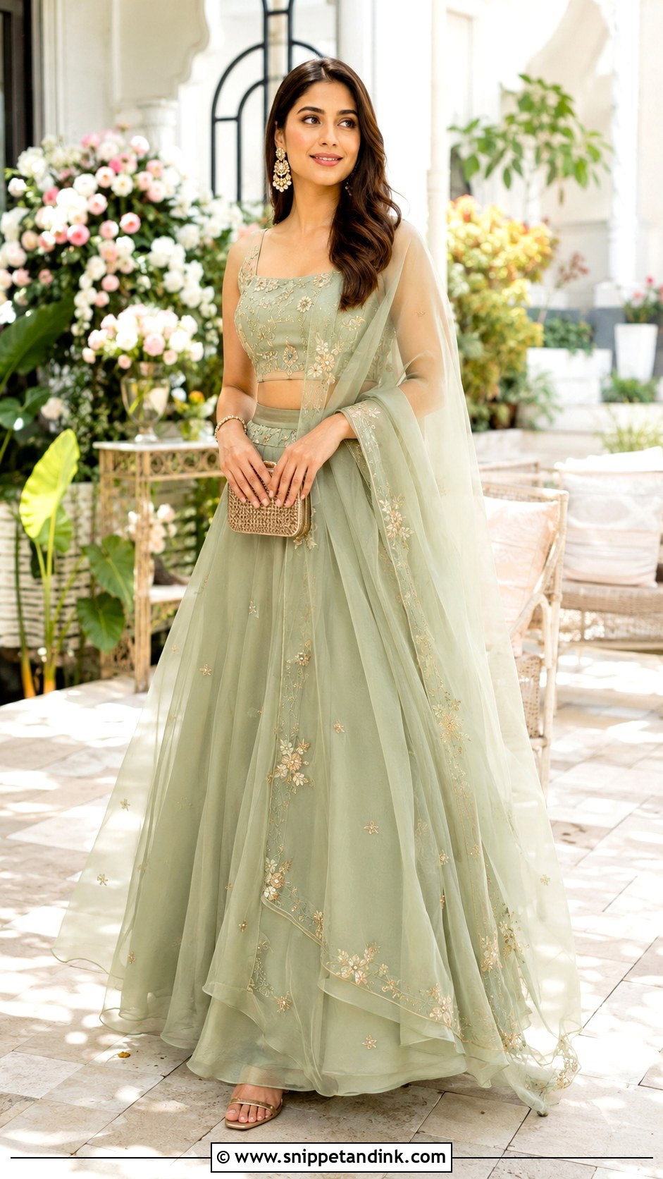 Organza Lehenga Cocktail Dress - Snippet and Ink - 30 Indian Wedding Cocktail Dress Ideas