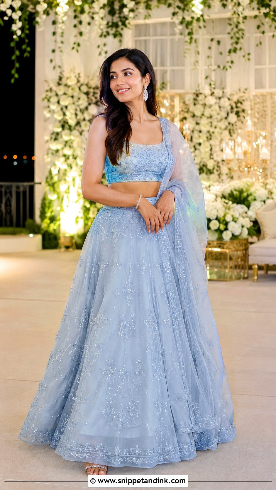 Organza Lehenga Cocktail Night Outfit - Snippet and Ink - 25 Indian Wedding Cocktail Night Outfit Ideas