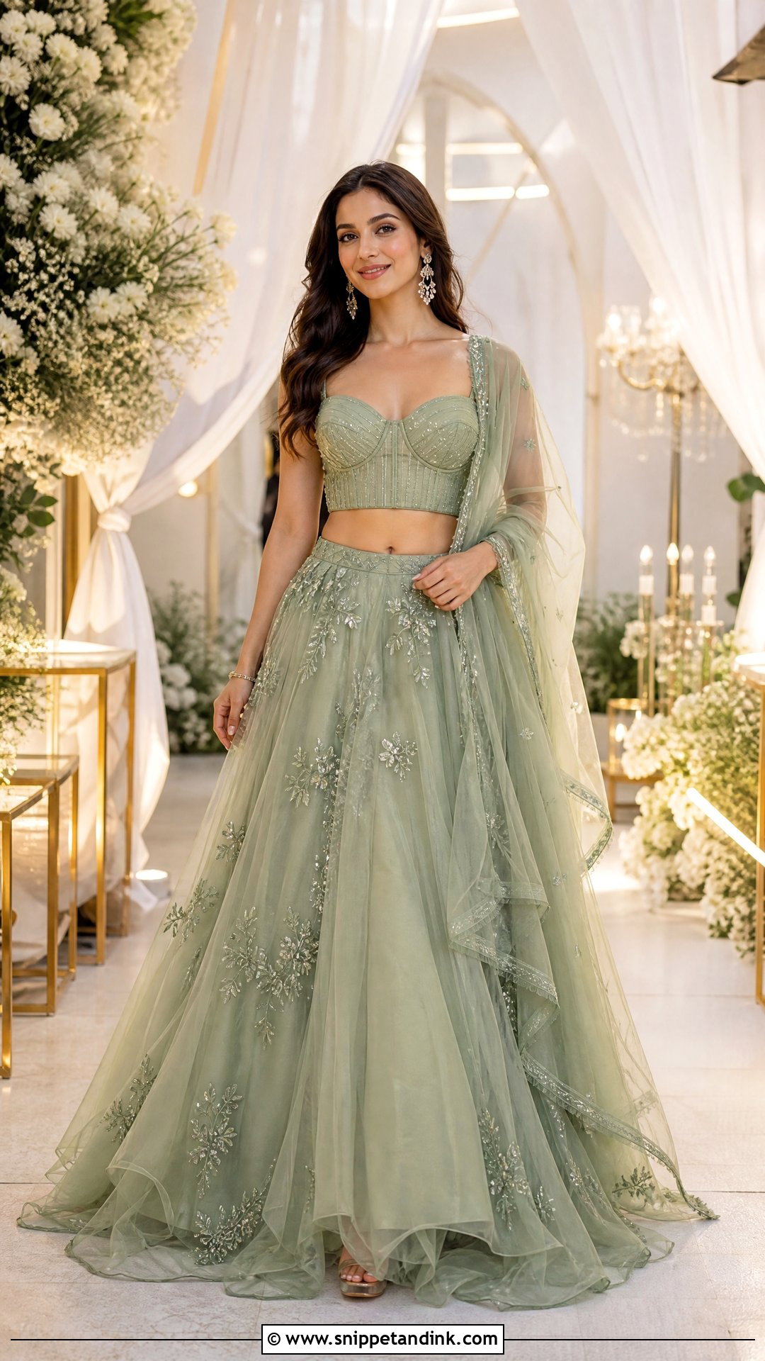 Organza Lehenga DJ Night Outfit - Snippet and Ink - 25 Dj Night Outfits for Indian Wedding