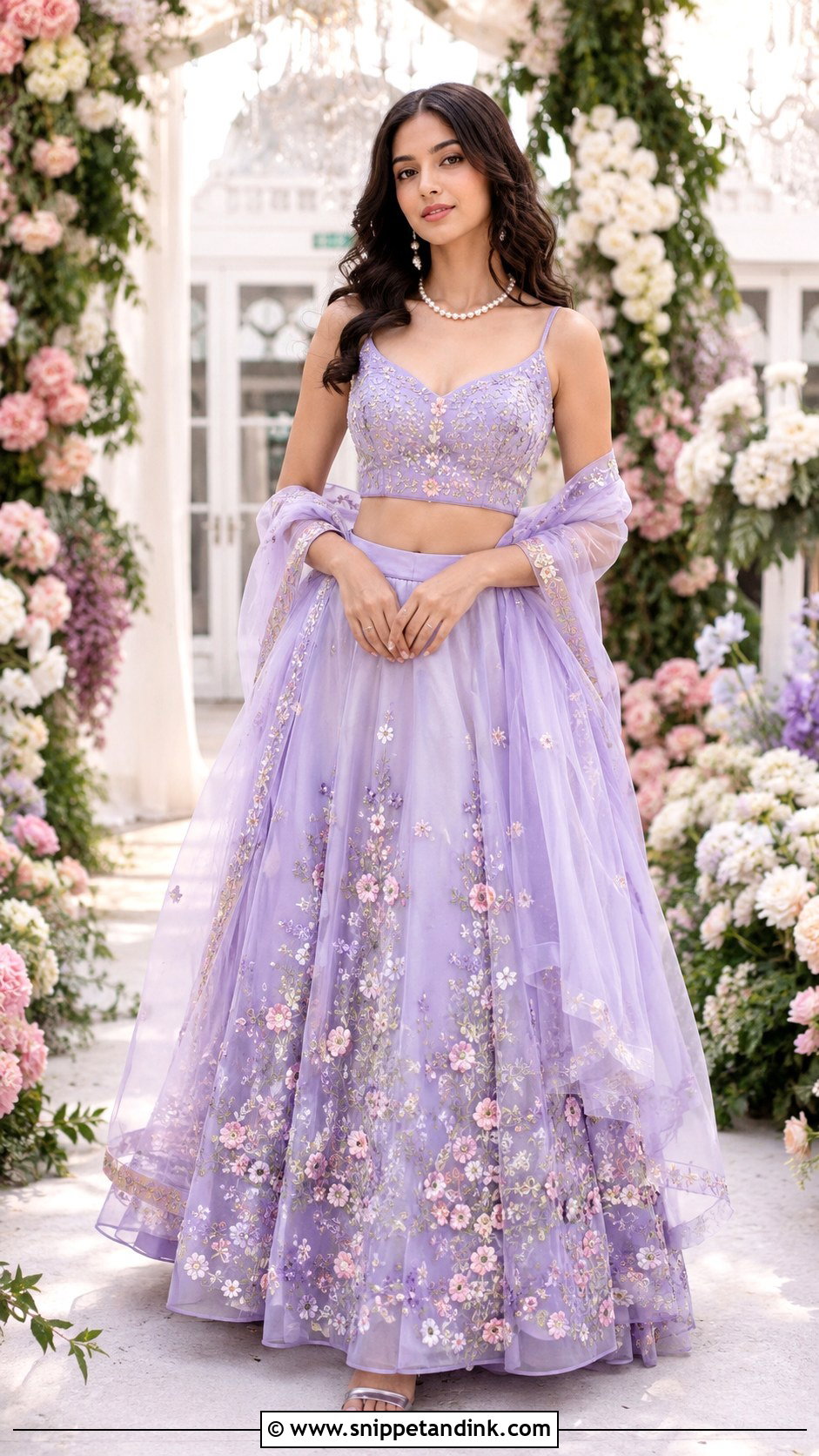 Organza Lehenga For Engagement - Snippet and Ink - 30 Indian Engement Dress Ideas