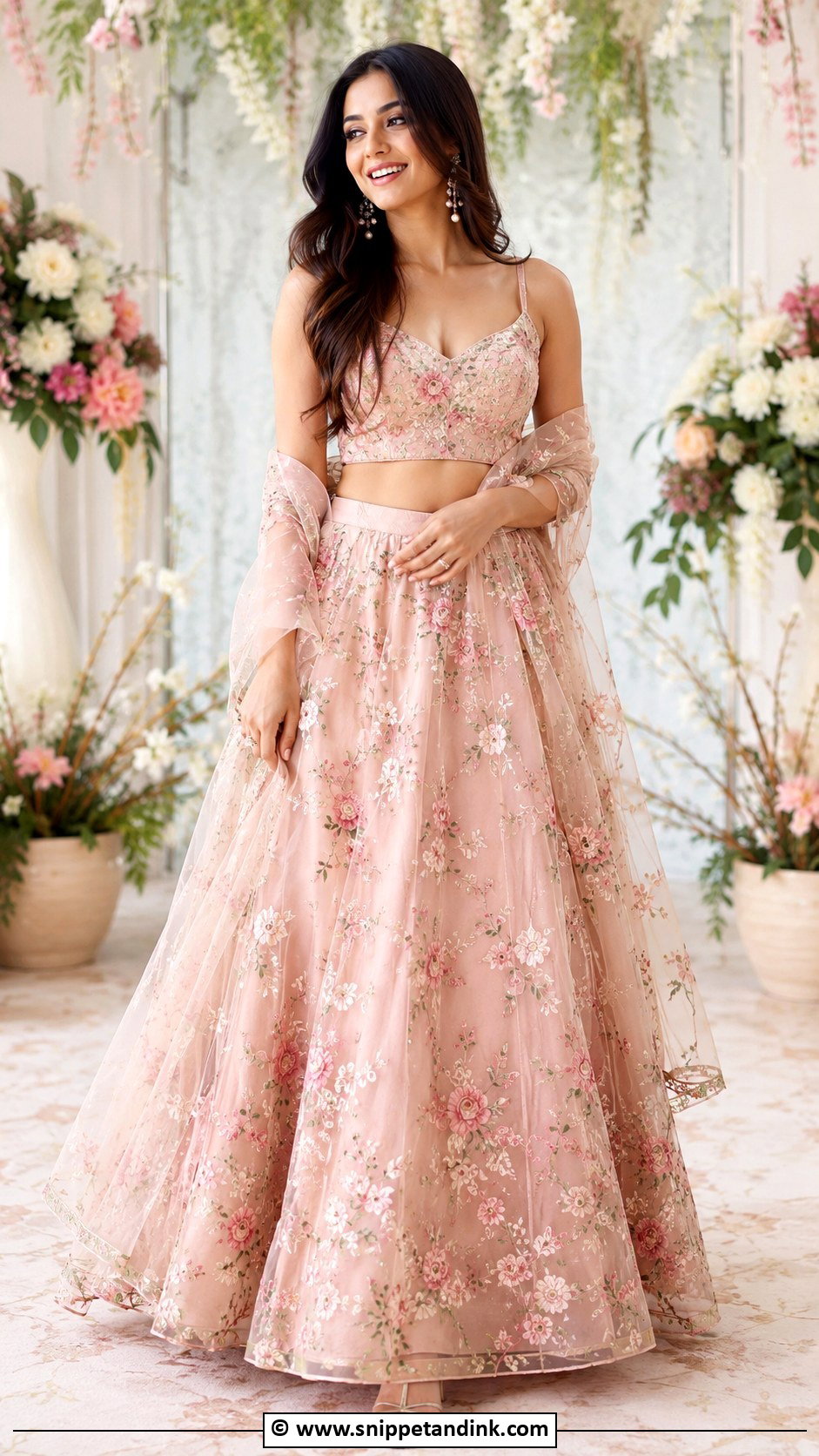 Organza Lehenga For Sangeet Night - Snippet and Ink - 35 Sangeet Night Outfit Ideas