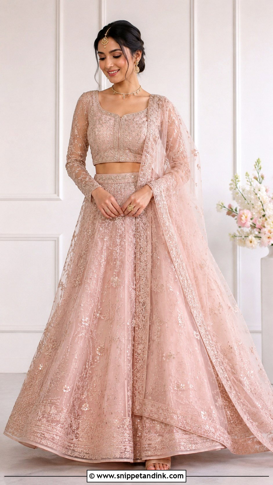 Organza Lehenga Wedding Dress - Snippet and Ink - 30 Indian Muslim Wedding Dresses