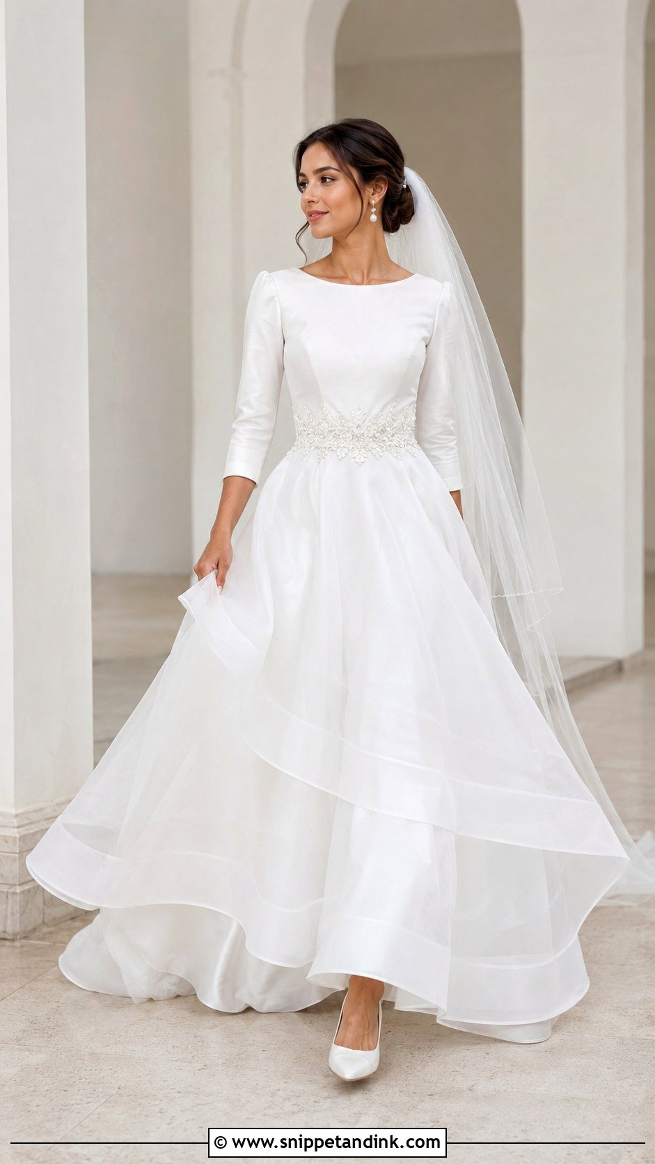 Organza Modest Ball Gown Wedding Dress - Snippet and Ink - 20 Modest Wedding Dresses Ball Gown