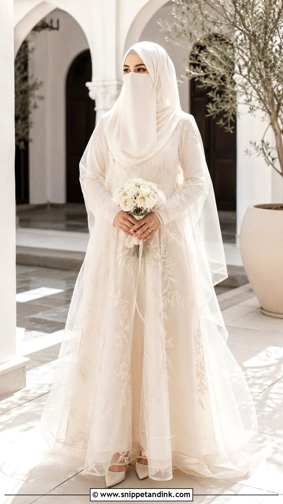 Organza Niqab Bride Outfit - Snippet and Ink - 30 Niqab Bride Ideas