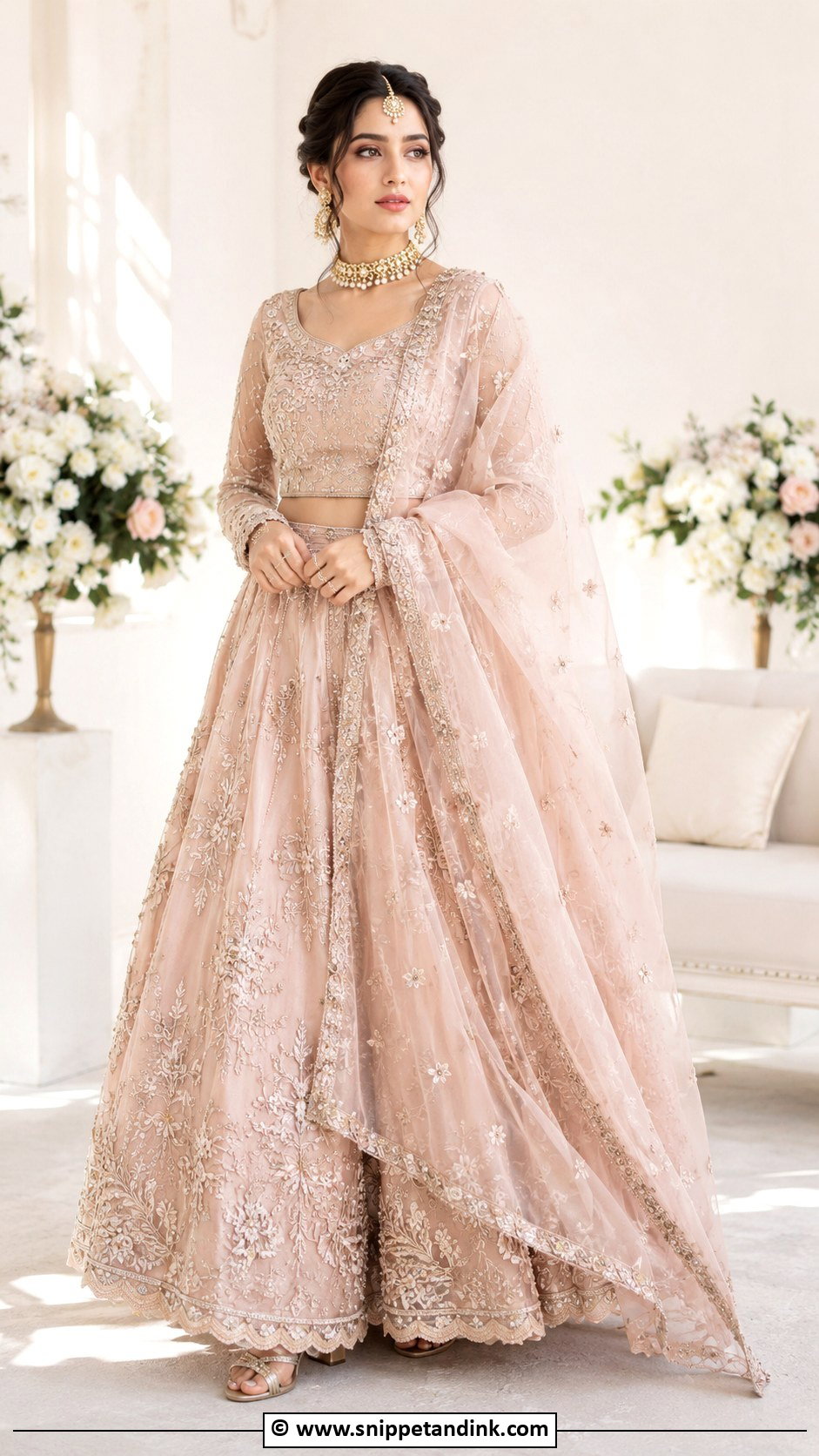 Organza Pakistani Bridal Lehenga - Snippet and Ink - 30 Pakistani Bridal Dresses