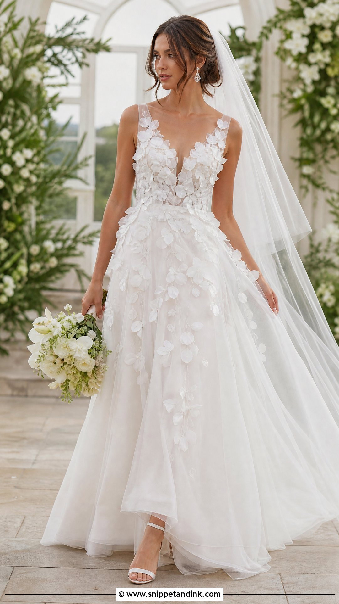 Organza Petal Wedding Dress - Snippet and Ink - 20 Wedding Dresses with Flowers Detail
