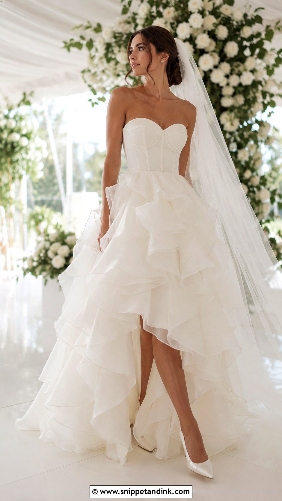Organza Ruffle April Wedding Dress - Snippet and Ink - 20 April Wedding Dress Ideas
