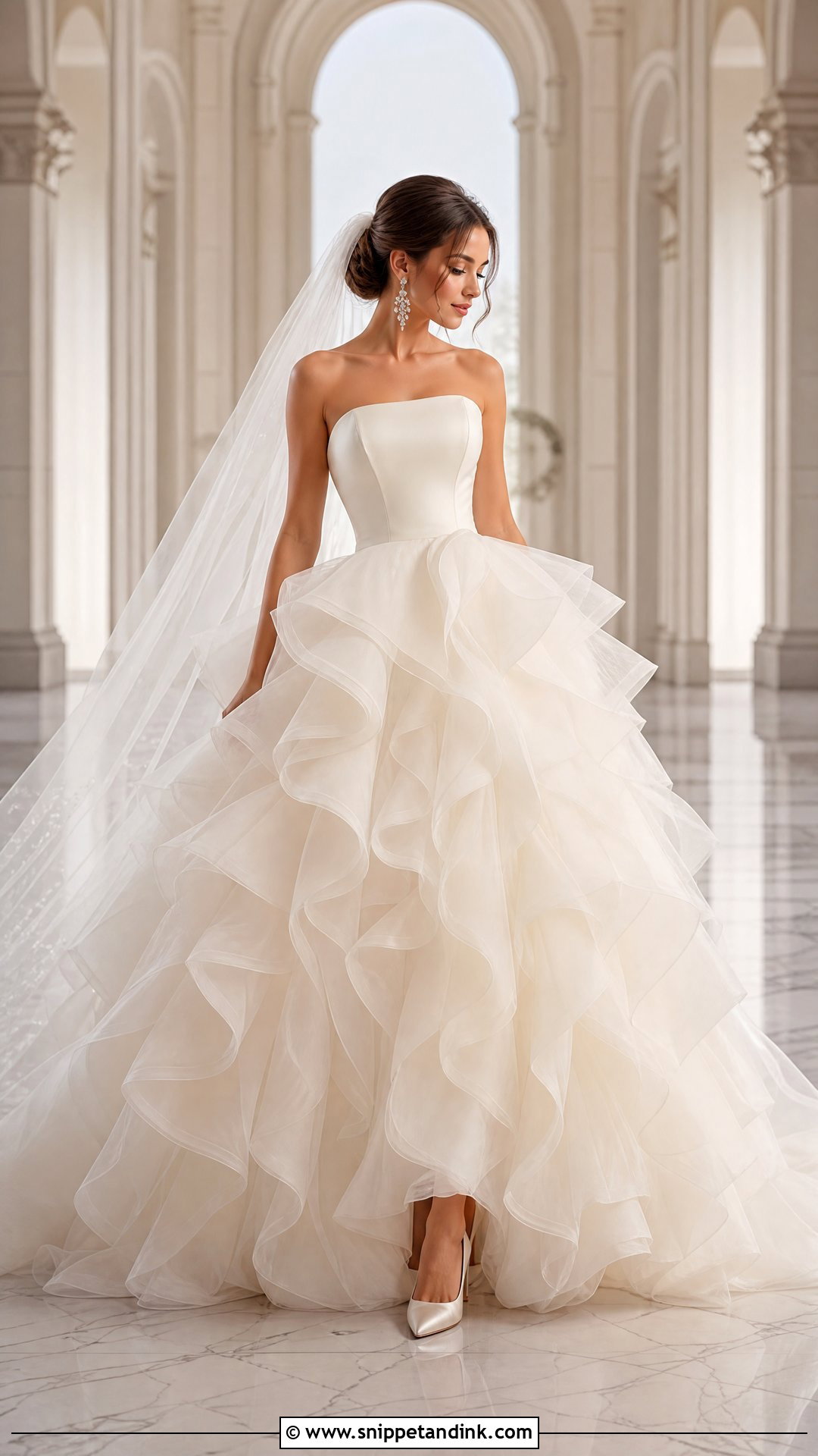 Organza Ruffle Ball Gown - Snippet and Ink - 20 Ruffle Bridal Gown Ideas
