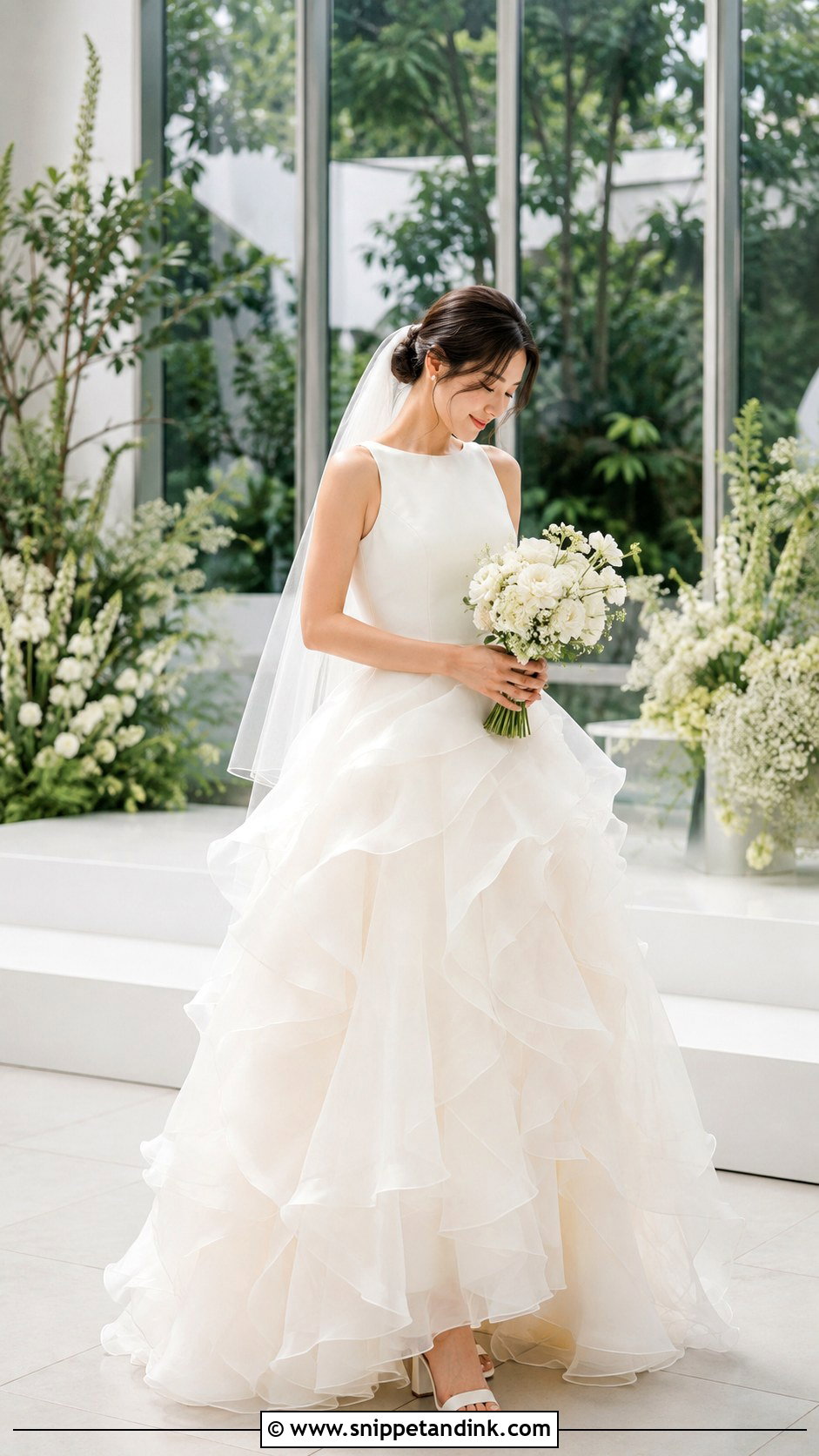Organza Ruffle Wedding Dress - Snippet and Ink - 20 Full Wedding Dresses
